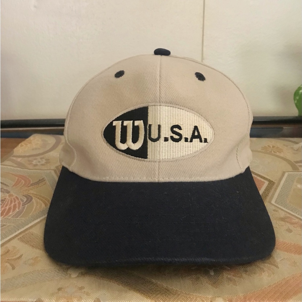 Wilson USA Beige and Navy Cap